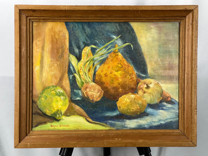 Still Life Painting: Vintage Marjorie Edwards Artwork (Oil on Board)