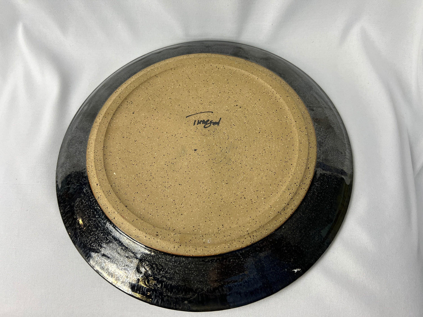 Mark Thorson Art Pottery Bowl & Plate (Dark Glaze Porcelain, 11")