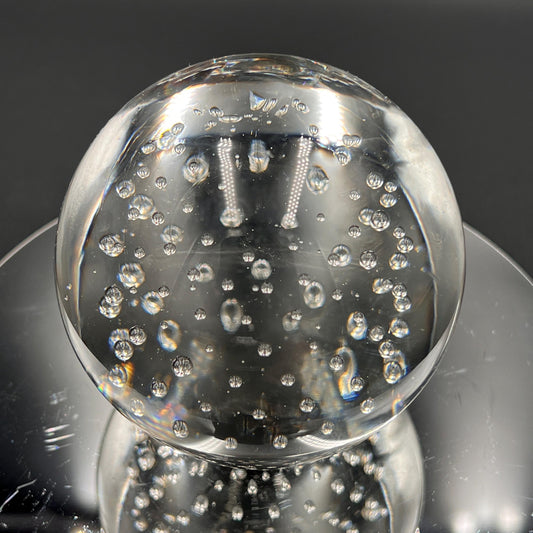 Vintage Mid-Century Clear Glass Bubble Paperweight
