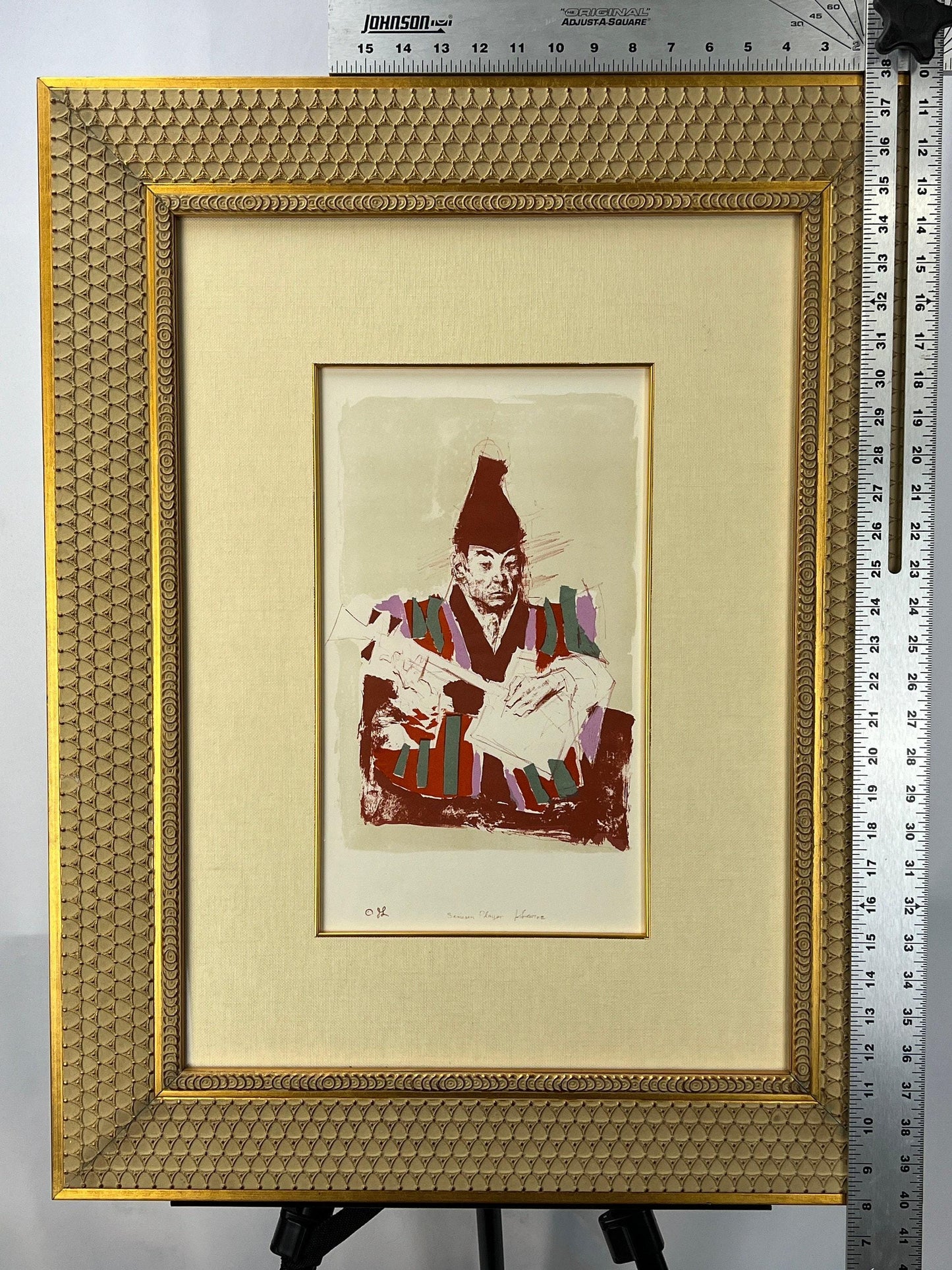 Signed 1970 Jack Levine Lithograph Shamisen Player