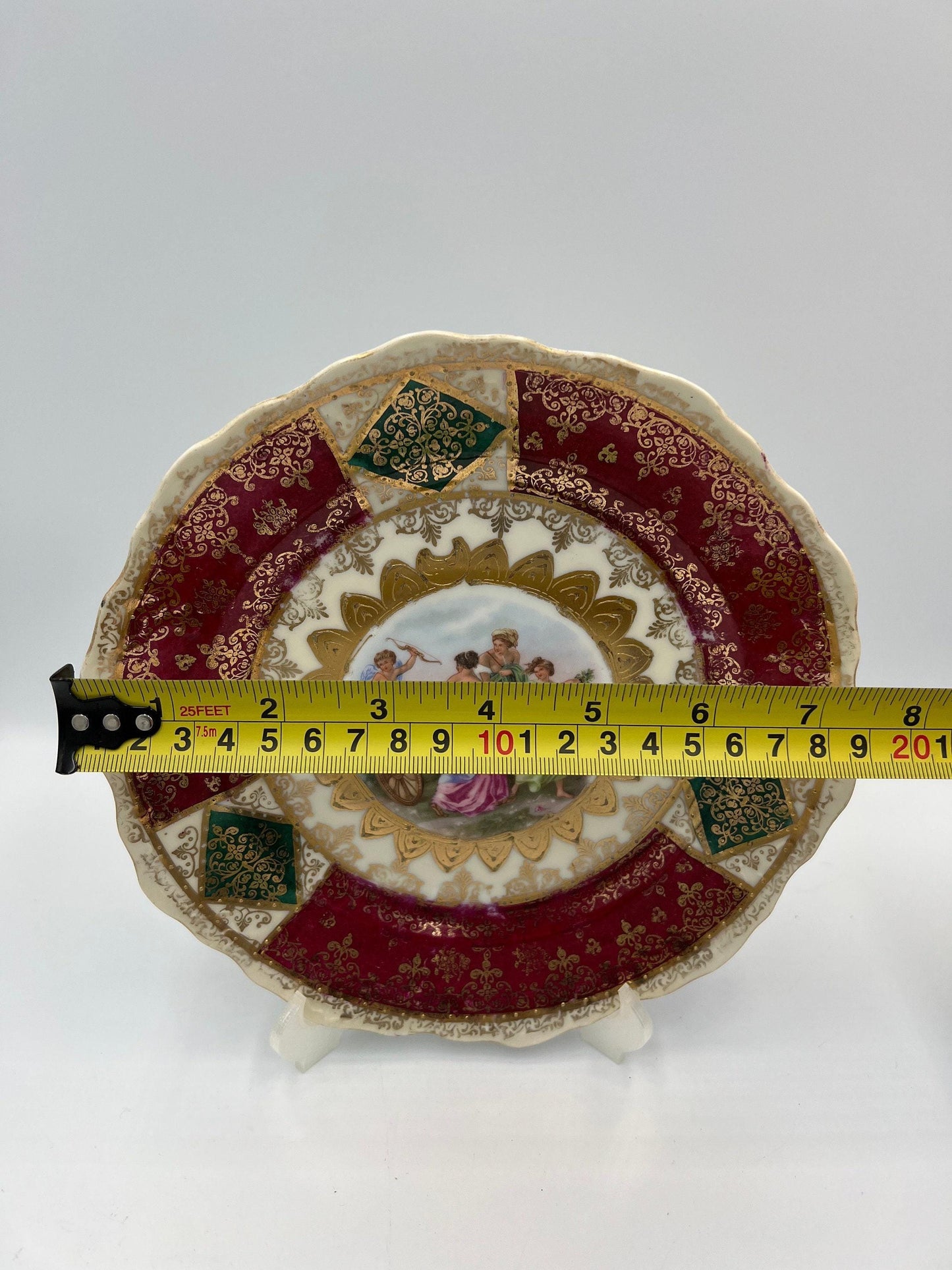 German Porcelain Plate: Vintage Classical Scene, 7.5 Inch