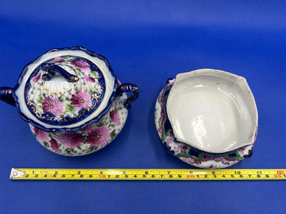 Vintage Nippon Ceramic Set - Plate, Covered Bowl, and Two Serving Dishes