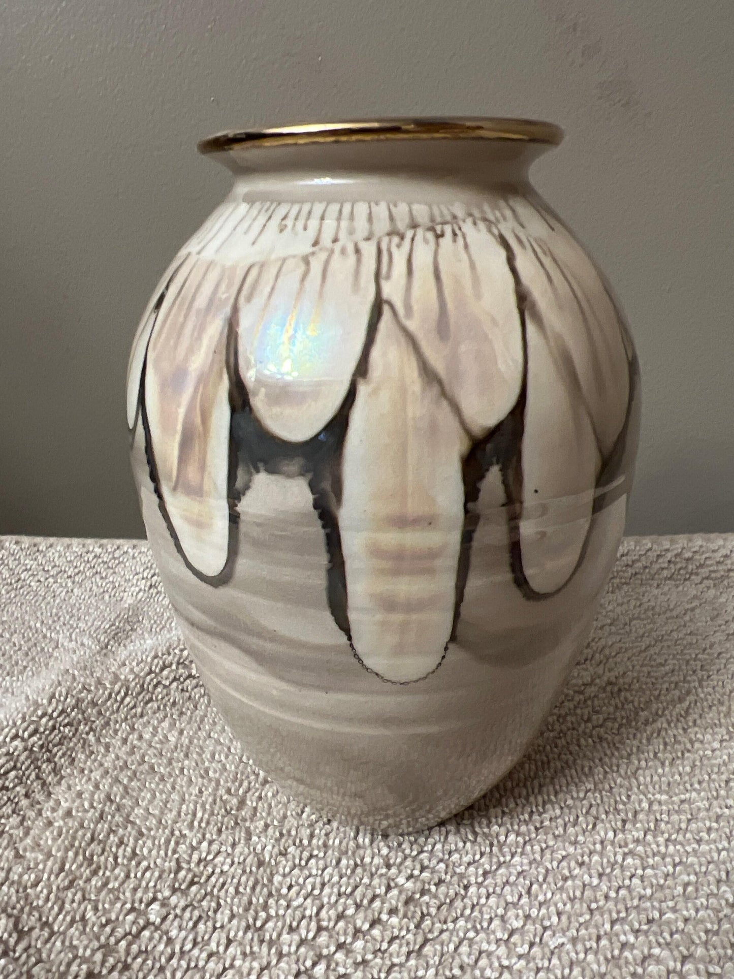 Bruce Fairman Vase: Signed Ceramic with Unique Glaze Colors