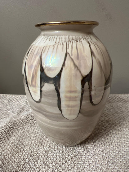 Bruce Fairman Vase: Signed Ceramic with Unique Glaze Colors