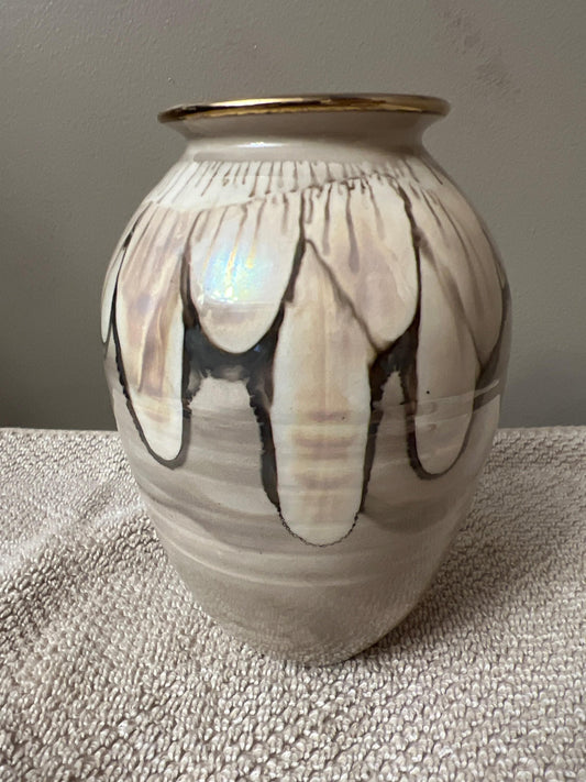 Bruce Fairman Vase: Signed Ceramic with Unique Glaze Colors