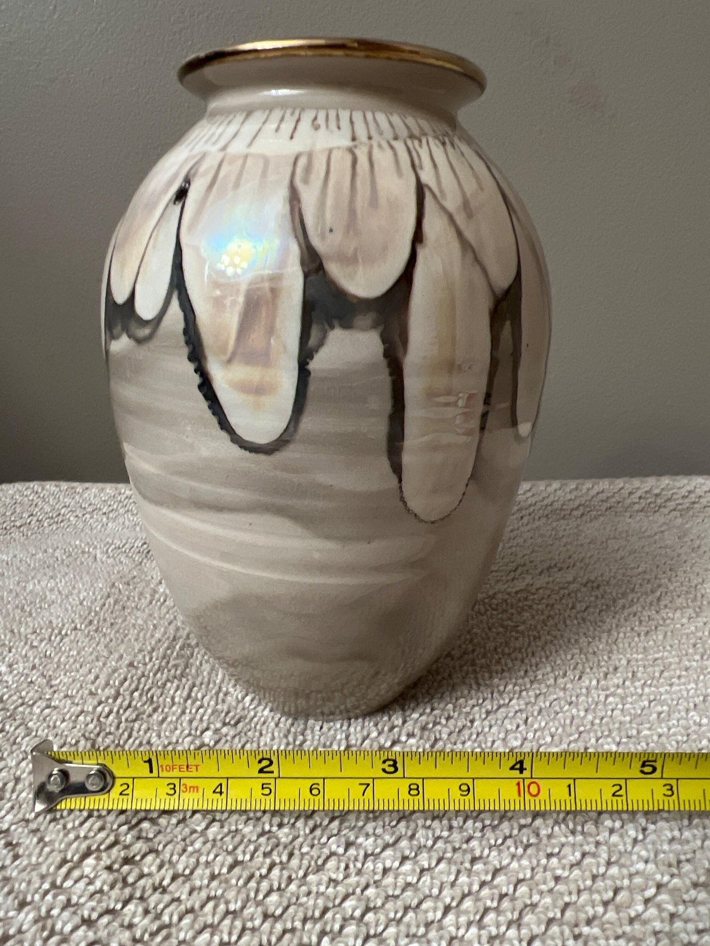 Bruce Fairman Vase: Signed Ceramic with Unique Glaze Colors