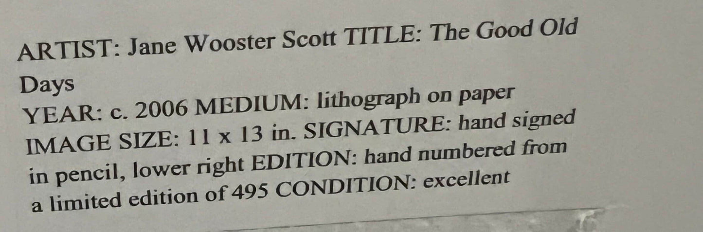 Jane Wooster Scott Lithograph, Signed and Numbered (Framed 33in x 27in)