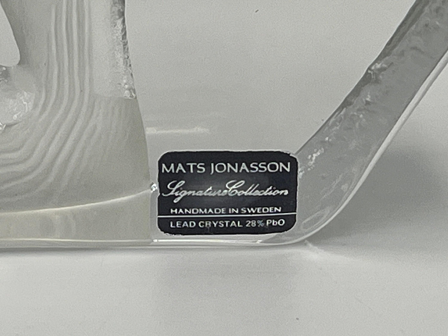 Mats Jonasson Signature Series Duck Mallard Crystal Glass Etching Art Paperweight
