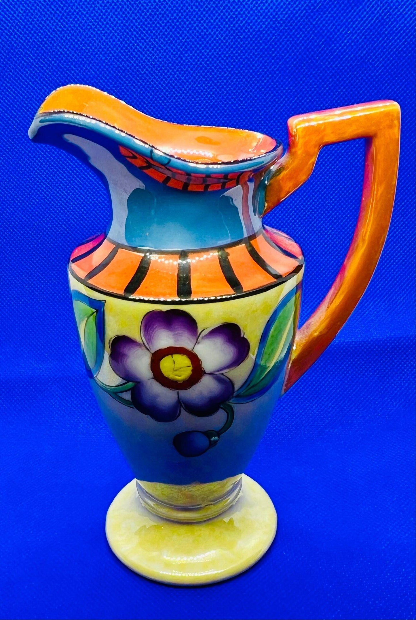 Vintage Lusterware Creamer Muffineer Sugar Shaker Set, Hand Painted in Japan