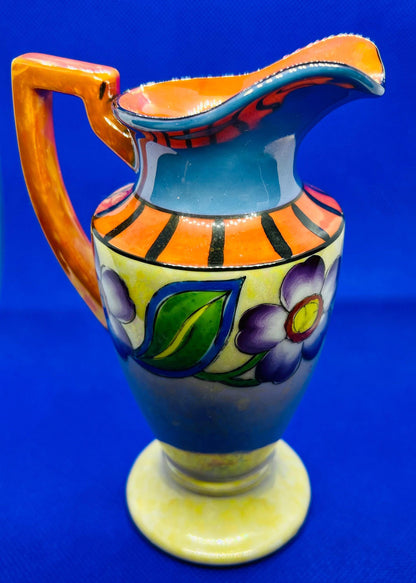 Vintage Lusterware Creamer Muffineer Sugar Shaker Set, Hand Painted in Japan