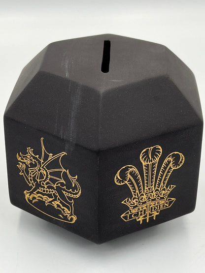 Vintage Wedgwood Black Jasperware PRINCE CHARLES Wales Investiture Bank 1969