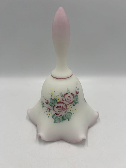 Rose Garden Bell: Fenton Hand-Painted Glass (Rare Collectible)