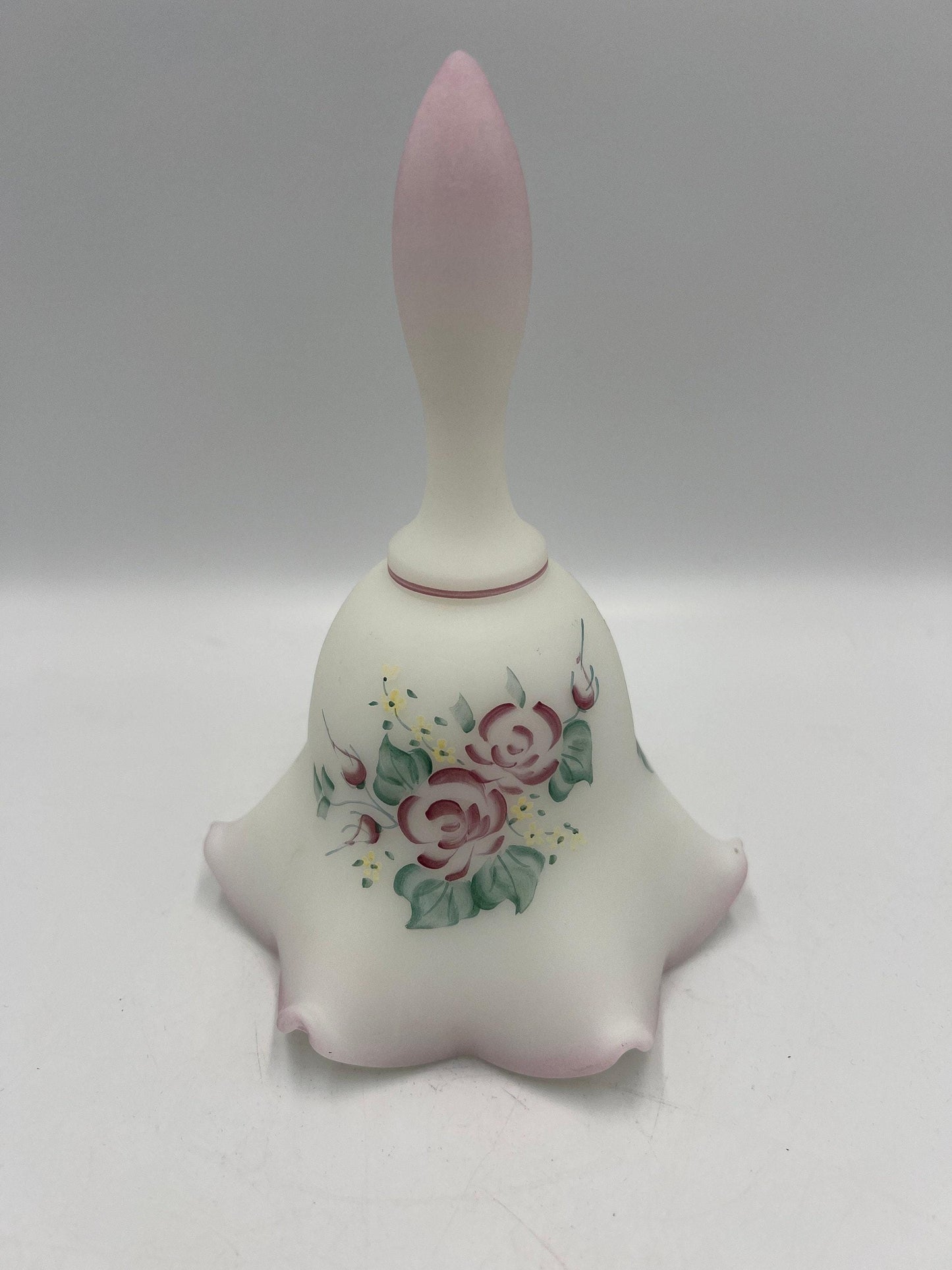Rose Garden Bell: Fenton Hand-Painted Glass (Rare Collectible)