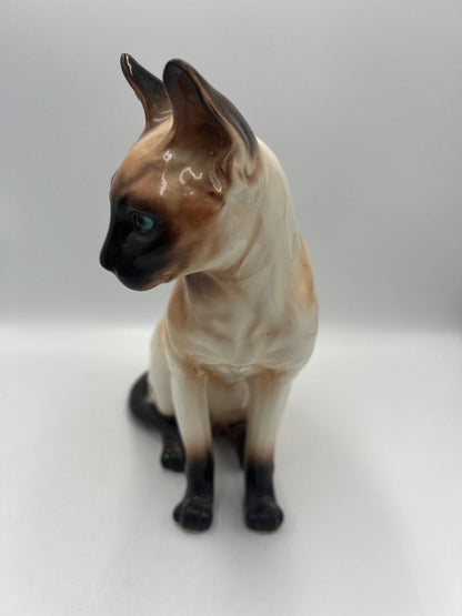 Siamese Cat Statue: Vintage Chocolate Point, Hand Painted