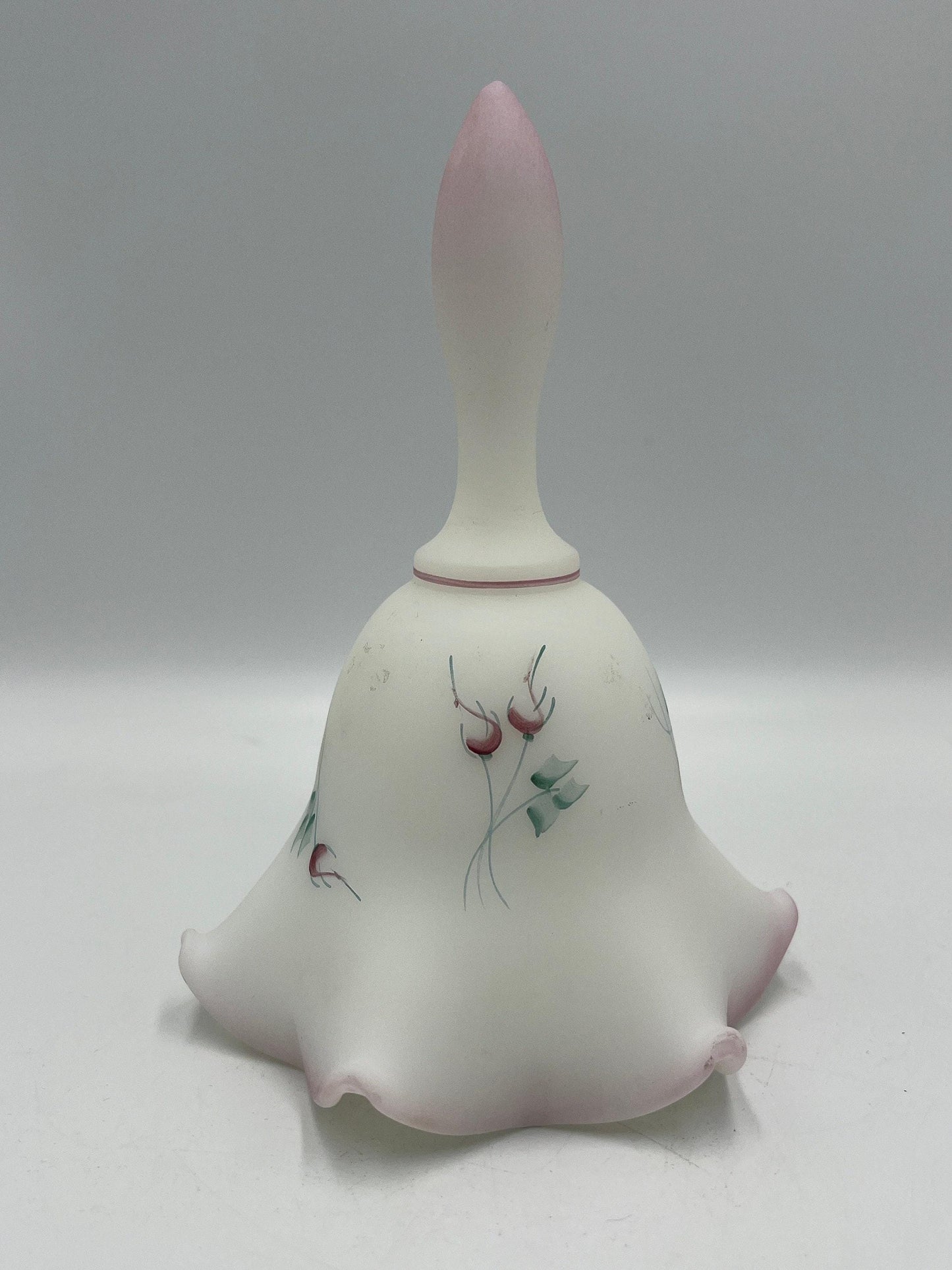Rose Garden Bell: Fenton Hand-Painted Glass (Rare Collectible)