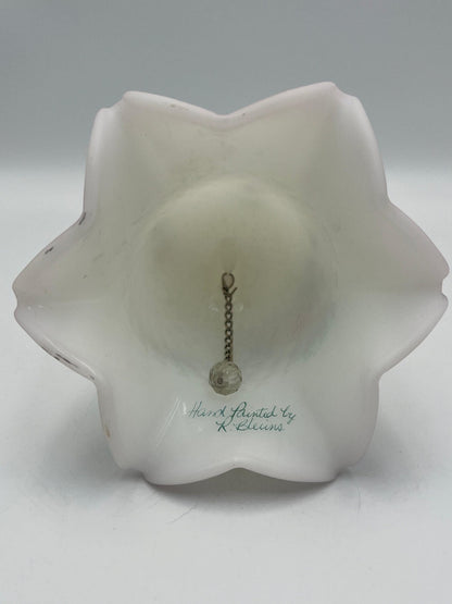 Rose Garden Bell: Fenton Hand-Painted Glass (Rare Collectible)