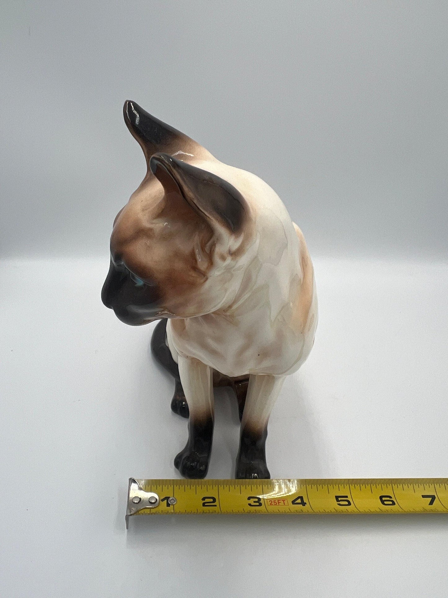 Siamese Cat Statue: Vintage Chocolate Point, Hand Painted