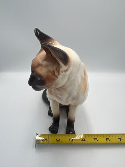 Siamese Cat Statue: Vintage Chocolate Point, Hand Painted