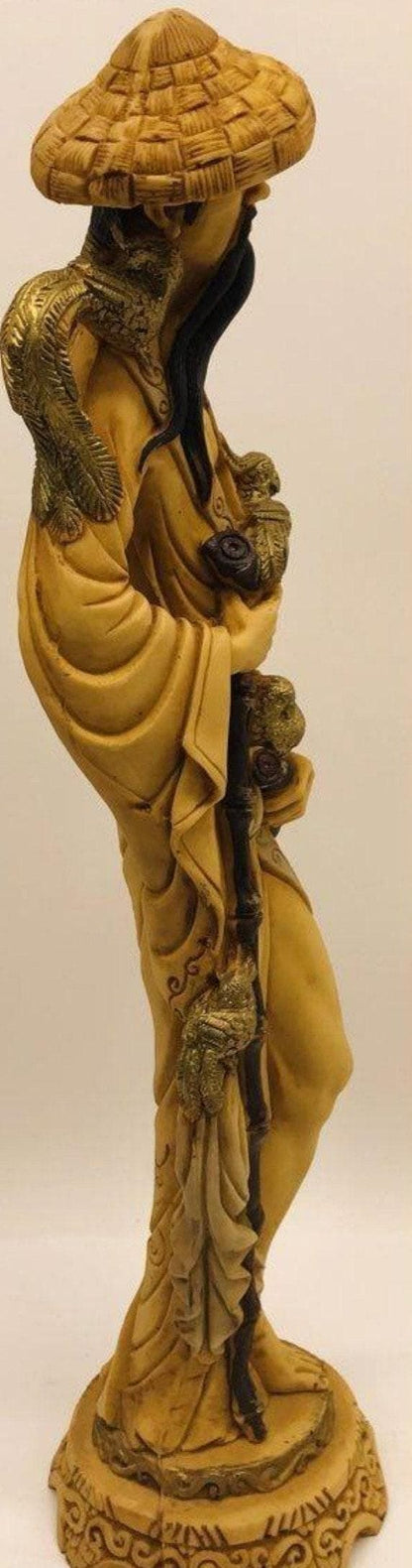 Asian Man sculpture 19" tall and beautiful detail!