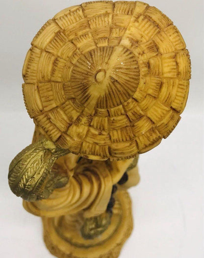 Asian Man sculpture 19" tall and beautiful detail!