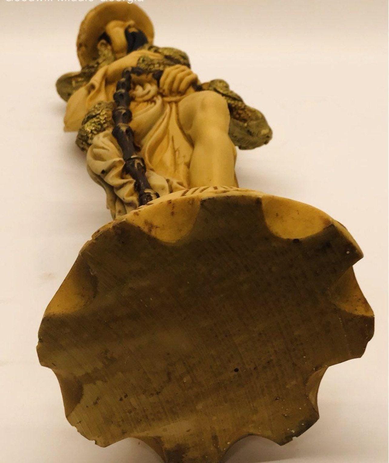 Asian Man sculpture 19" tall and beautiful detail!