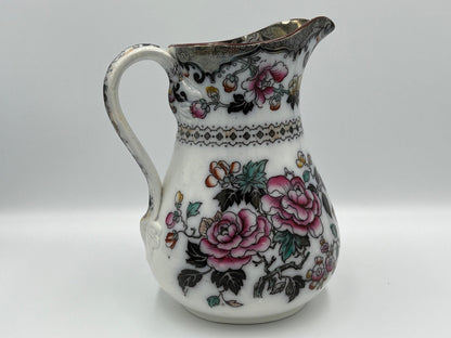 Jedoo Ironstone Pitcher Vase: Small Blue Floral Design, England
