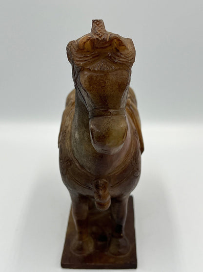 Tang Dynasty Style Horse: Chinese Carved Jade Sculpture (Vintage 20th Century)