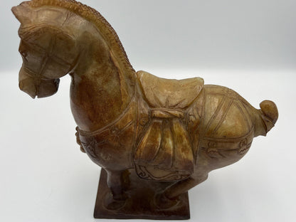 Tang Dynasty Style Horse: Chinese Carved Jade Sculpture (Vintage 20th Century)