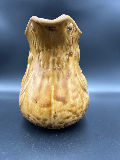 Bennington Rockingham Stoneware Pitcher, Tulip Pattern (Late 1800s Vintage)