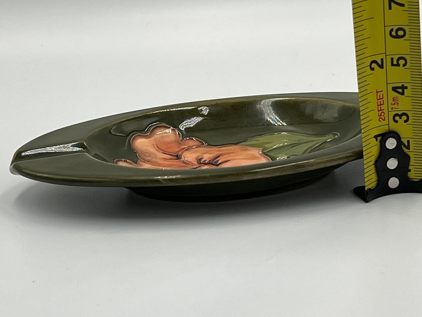 Vintage Moorcroft Blue Dish & Green Ashtray Hibiscus Flower