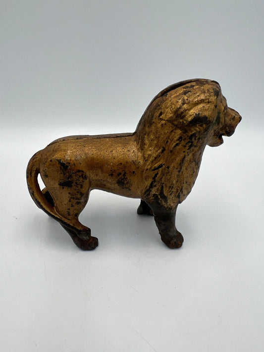 Vintage AC Williams Cast Iron Lion Bank
