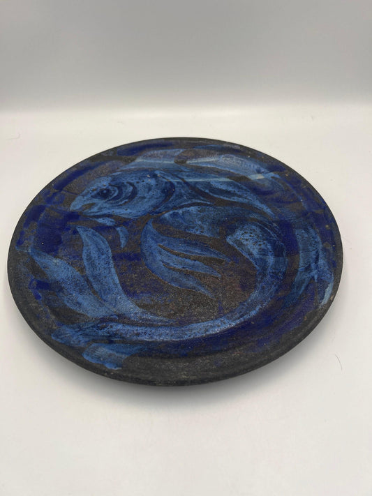 Metal Fish Wall Plate - Coastal Ocean Decor, 10 Inches