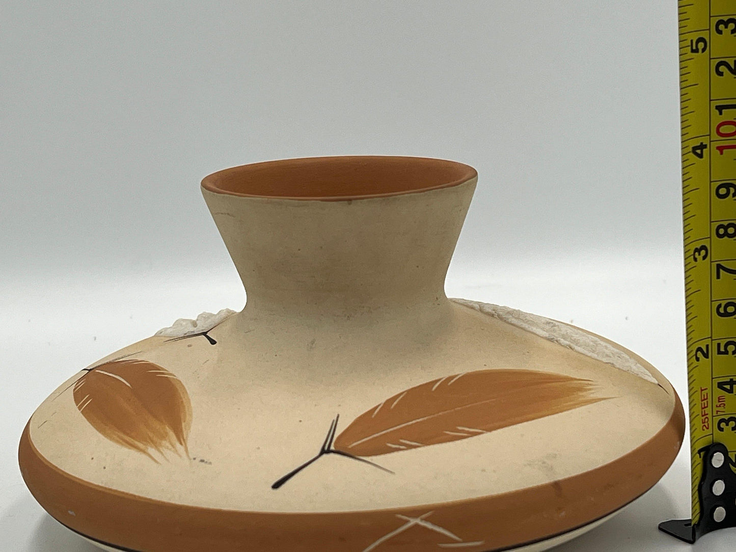 Desert Pueblo Pottery Vase, Native American Hand-Painted (Vintage Buckskin)