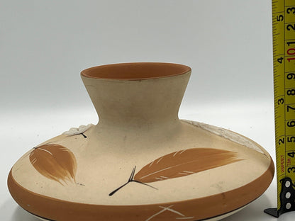Desert Pueblo Pottery Vase, Native American Hand-Painted (Vintage Buckskin)