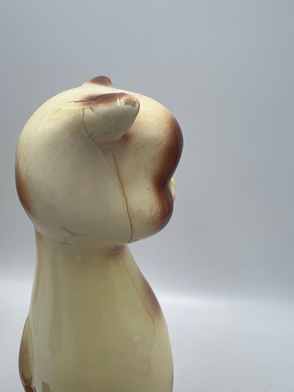 Siamese Cat Door Stop: Mid Century Modern Glazed Ceramic