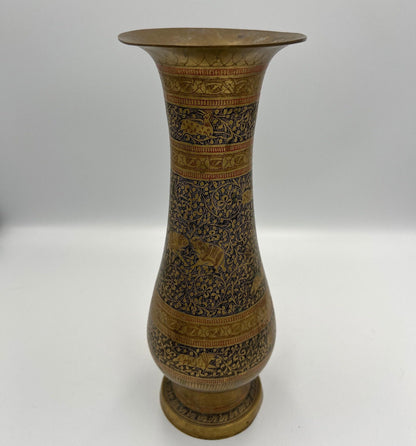 Vintage Brass Vase, Rustic Shape (10" Tall, Handmade)