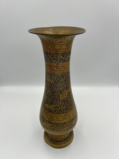 Vintage Brass Vase, Rustic Shape (10" Tall, Handmade)