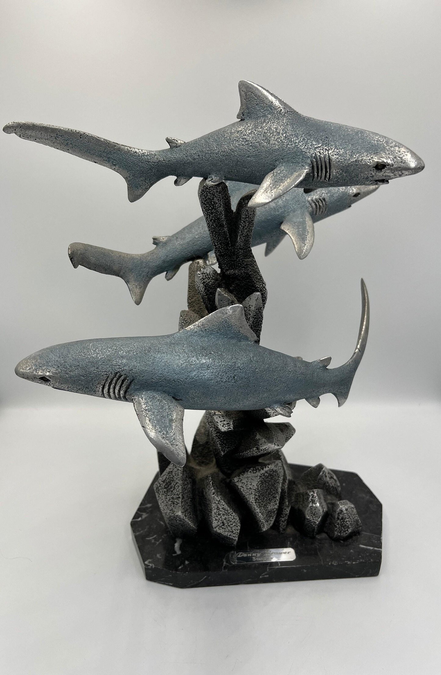 Shark Sculpture: Danny Brower Marine Art (1992 Vintage Piece)