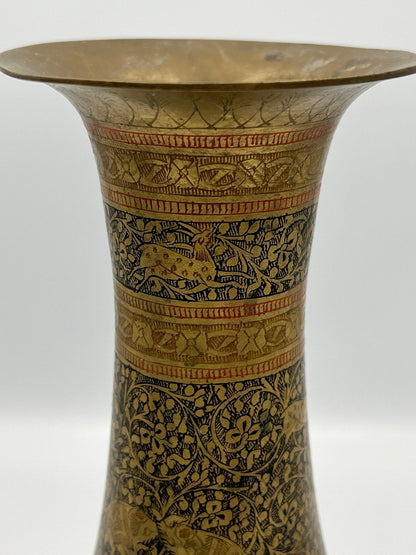 Vintage Brass Vase, Rustic Shape (10" Tall, Handmade)