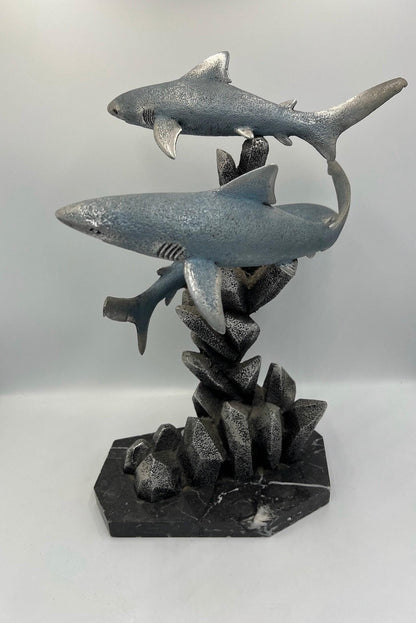 Shark Sculpture: Danny Brower Marine Art (1992 Vintage Piece)