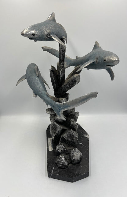 Shark Sculpture: Danny Brower Marine Art (1992 Vintage Piece)