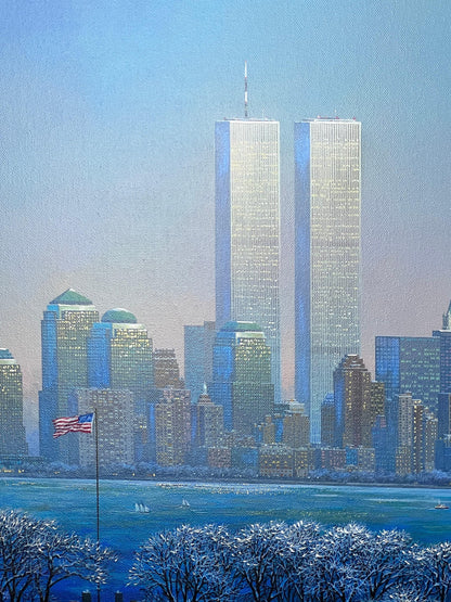 Alexander Chen "I Love New York" Embellished Giclee - With Twin Towers - Beautiful