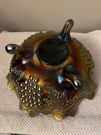 Vintage Scalloped Bowl: Northwood Grape and Cable Amethyst Glass