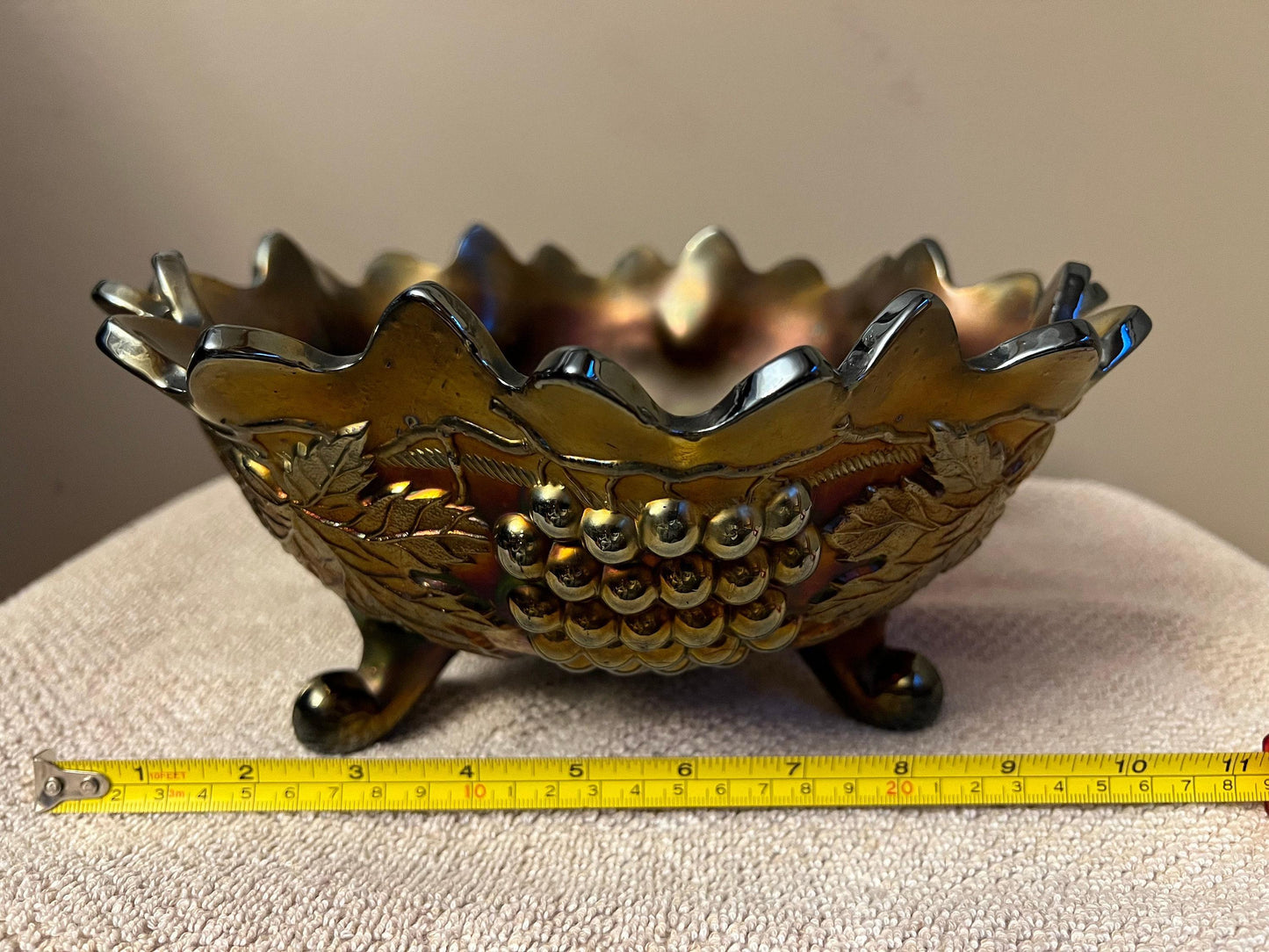 Vintage Scalloped Bowl: Northwood Grape and Cable Amethyst Glass