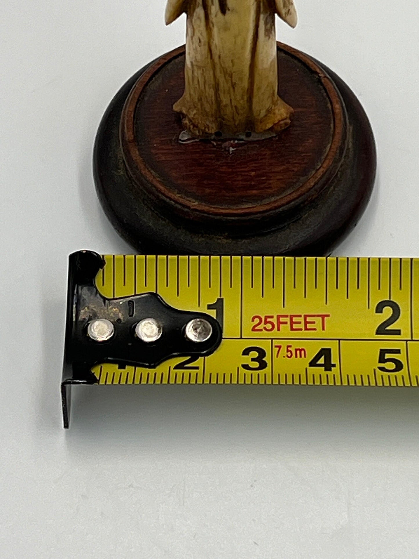 Carved Asian Boxwood Figure - Vintage Wooden Desk Ornament