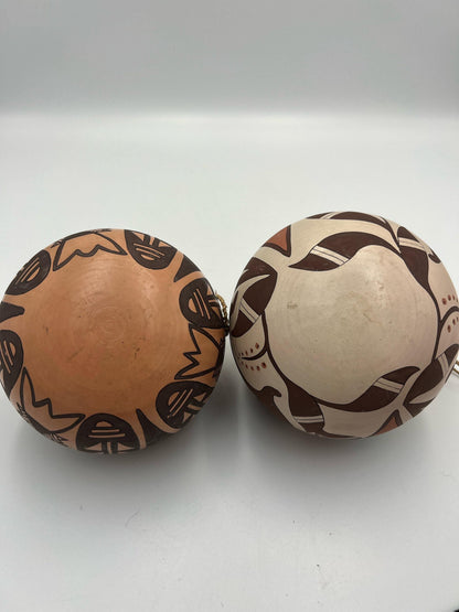 Pueblo Pottery Wall Art: Vintage Hand-Painted Pair - Rustic Southwest