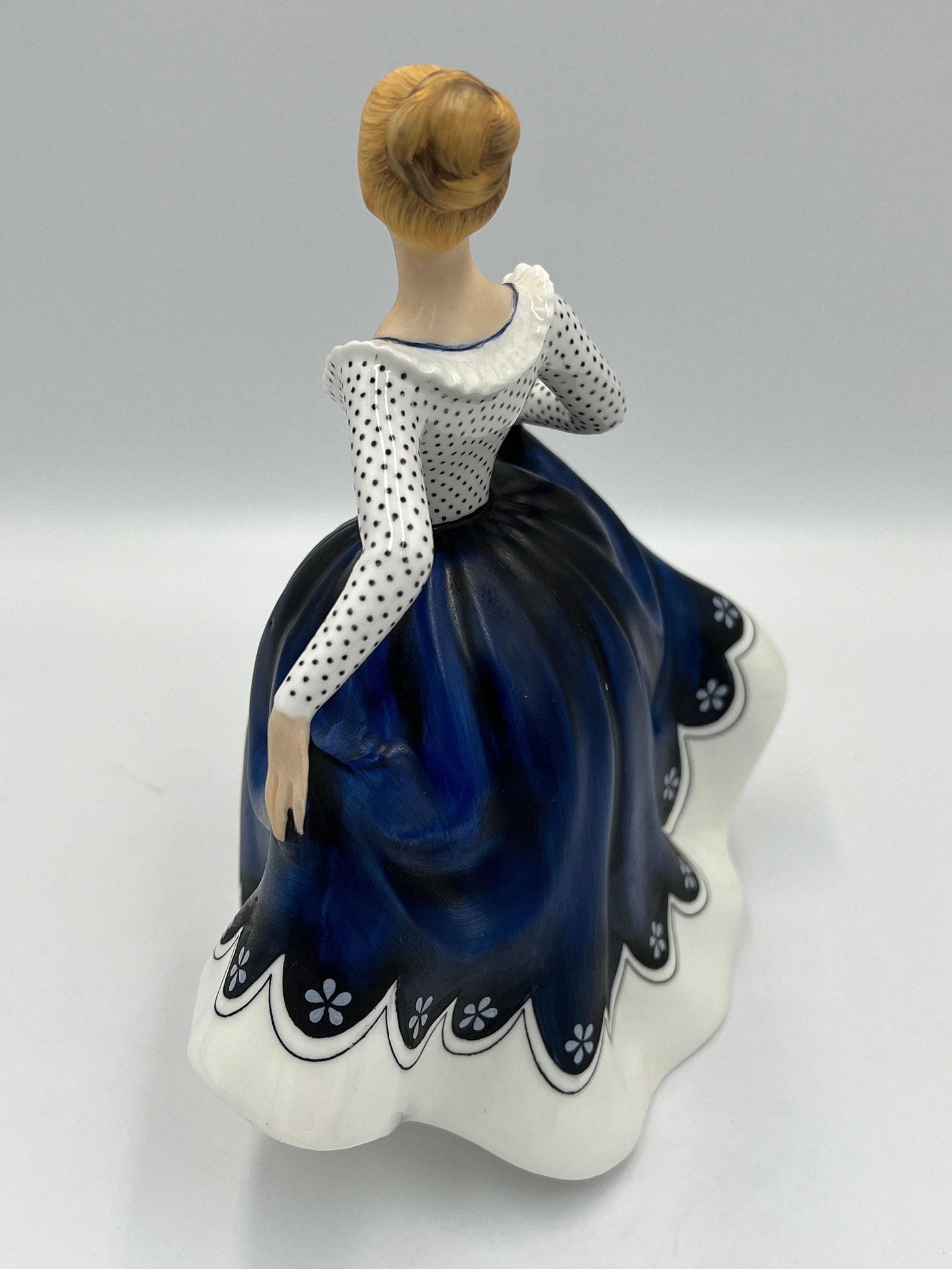 Vintage Royal Doulton Lisa Figurine: Blue Floral Skirt, Hand Painted