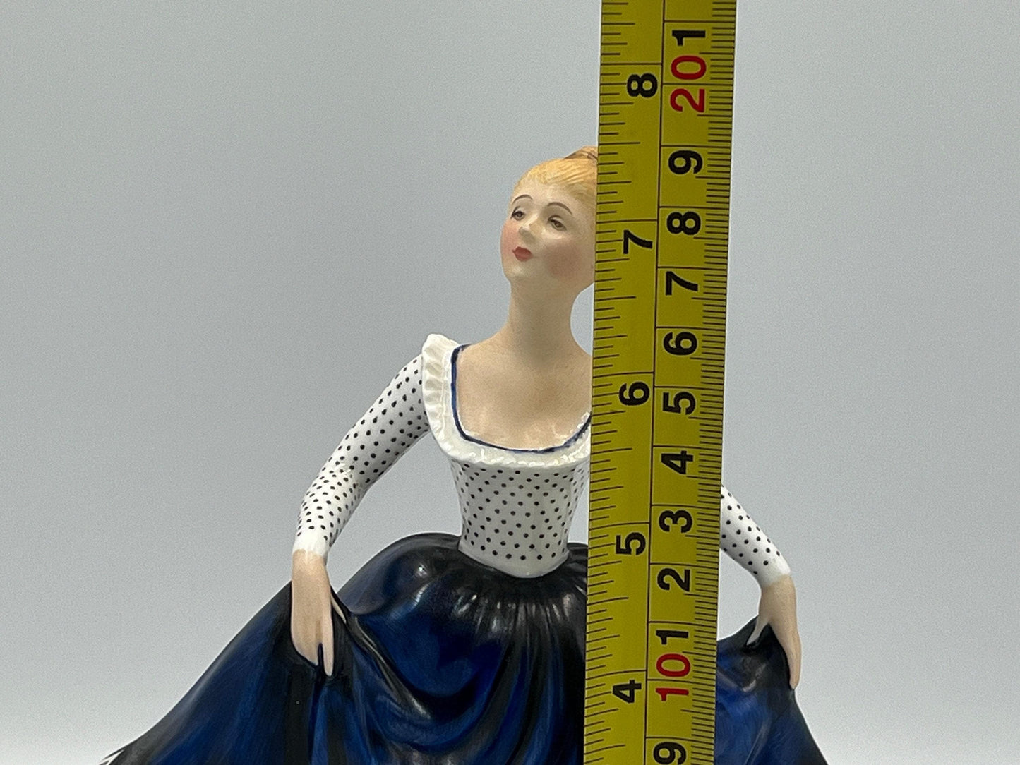 Vintage Royal Doulton Lisa Figurine: Blue Floral Skirt, Hand Painted