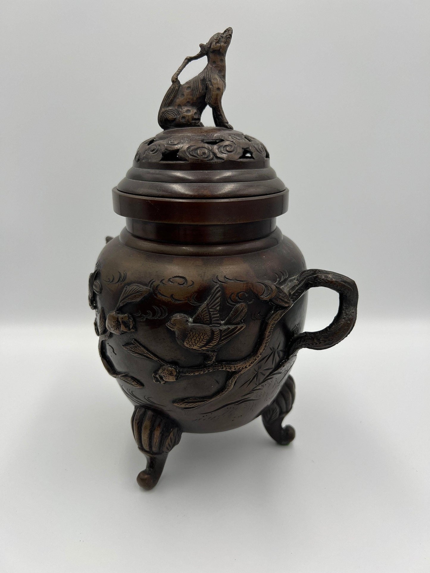 Chinese bronze 3-footed censer / incense burner