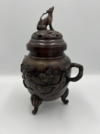 Chinese bronze 3-footed censer / incense burner